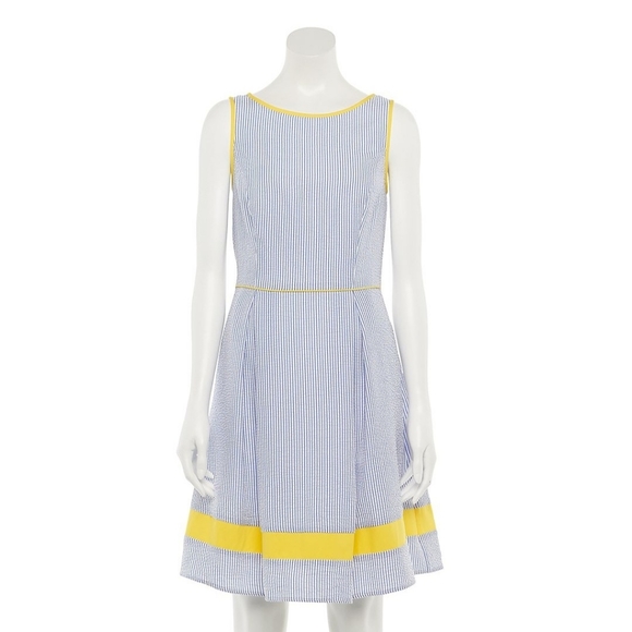 Ellie Blue and Yellow Dress size Small - Picture 2 of 16